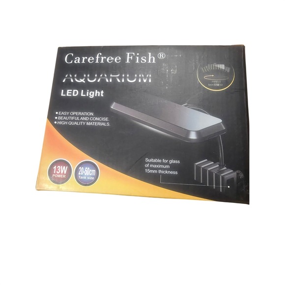 Carefree Fish Aquarium LED Light 13W 20-50cm Tank Size Easy Operation Adjustable - Picture 2 of 4